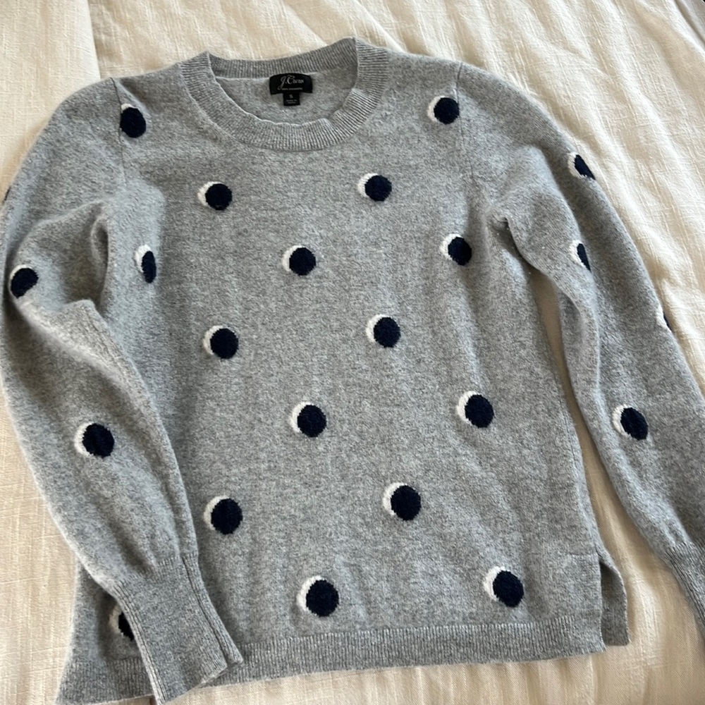 J. Crew cashmere polka dot sweater